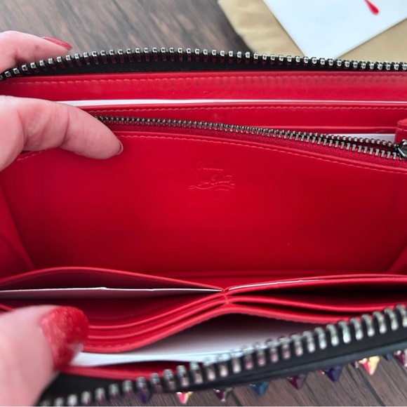 CHRISTIAN LOUBOUTIN Panettone Multicolor Spiked Calf Leather Wallet!!! PRISTINE! - Picture 10 of 16
